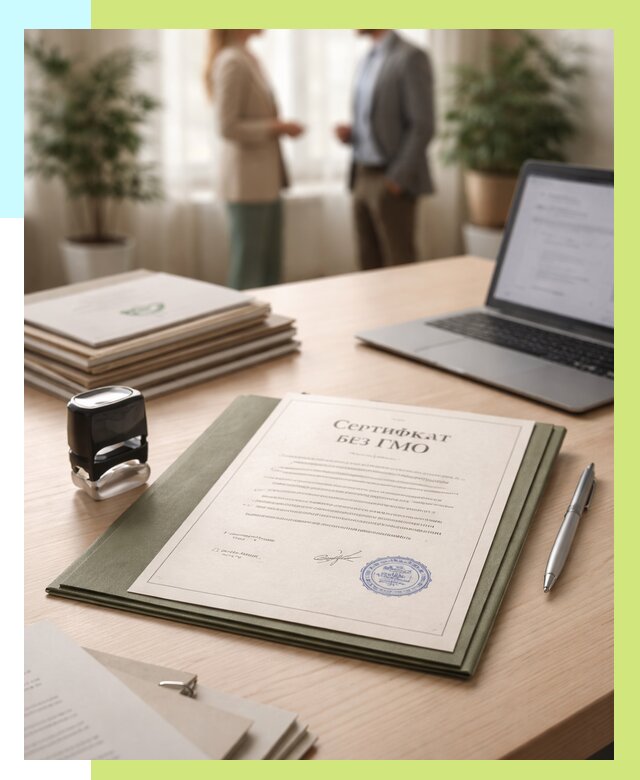 Сертификат без ГМО в Инте от 7607 р. оформить срочно Алешин-Инт