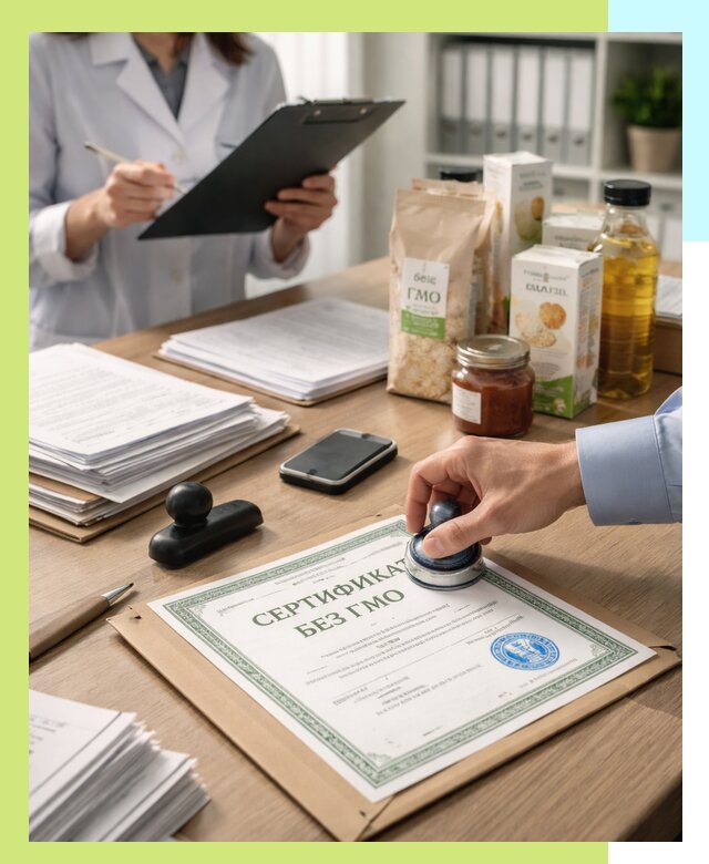 Получение сертификата Без ГМО для продукции в Инте